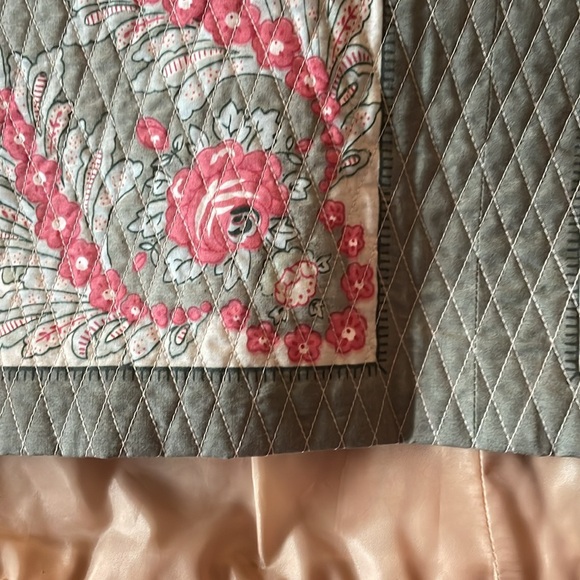 Handmade Woman’s Green Paisley Floral Quilted Pleated Midi Skirt Made in Maine-S - Picture 5 of 5